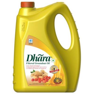 Dhara Groundnut Oil Jar, 5 L