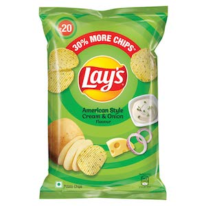 Lays Cream & Onion Chips 20rs.