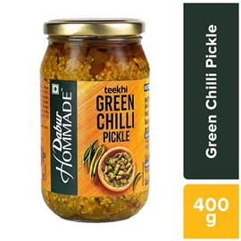 Dabur Homemade Green Chilli Pickle Bottle 400 g