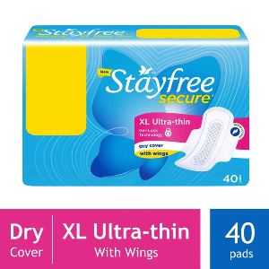 Stayfree Secure Dry Sanitary Napkin XL with Wings, 40 N