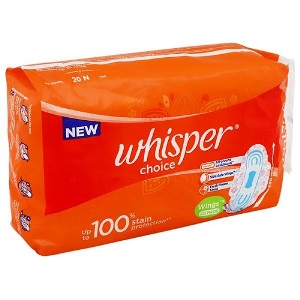 Whisper Choice Ultra Sanitary Napkin Regular  With Wings, 20 N
