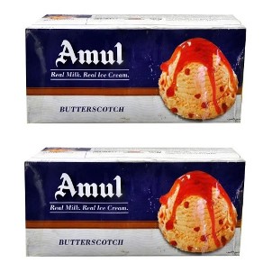 Amul Ice Cream Butter Scotch, 2 N (750 ml Each)