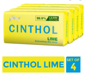 Cinthol Lime Soap 4 N (75 G Each)
