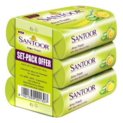 Santoor Aloe Fresh Soap 3 N (150 g Each)