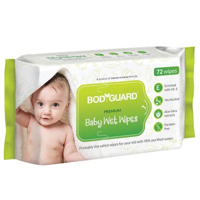 Bodyguard Baby Aloe Vera Wet Wipes 72 N